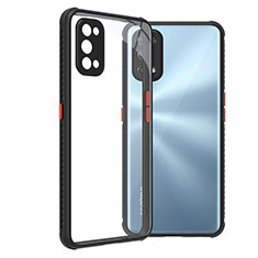 Realme 7 Pro用ハイブリットバンパーケース クリア透明 プラスチック 鏡面 カバー Realme ブラック