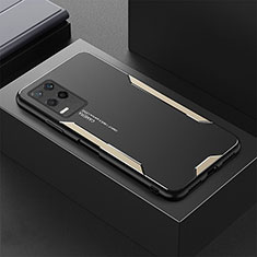 Realme 8 5G用ケース 高級感 手触り良い アルミメタル 製の金属製 兼シリコン カバー PB1 Realme ゴールド