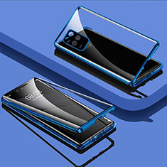 Realme 8s 5G用ケース 高級感 手触り良い アルミメタル 製の金属製 360度 フルカバーバンパー 鏡面 カバー Realme ネイビー