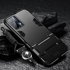Realme 9 5G用ハイブリットバンパーケース スタンド プラスチック 兼シリコーン カバー R01 Realme ブラック