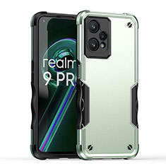 Realme 9 5G用ハイブリットバンパーケース プラスチック 兼シリコーン カバー QW1 Realme ライトグリーン