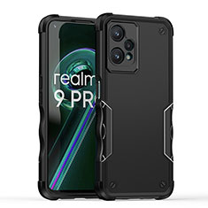 Realme 9 5G用ハイブリットバンパーケース プラスチック 兼シリコーン カバー QW1 Realme ブラック