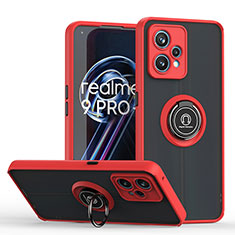 Realme 9 Pro 5G用ハイブリットバンパーケース プラスチック アンド指輪 マグネット式 QW2 Realme レッド