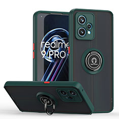 Realme 9 Pro 5G用ハイブリットバンパーケース プラスチック アンド指輪 マグネット式 QW2 Realme モスグリー