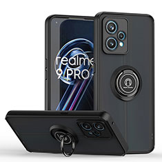 Realme 9 Pro 5G用ハイブリットバンパーケース プラスチック アンド指輪 マグネット式 QW2 Realme ブラック