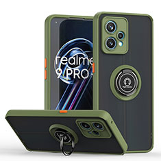 Realme 9 Pro+ Plus 5G用ハイブリットバンパーケース プラスチック アンド指輪 マグネット式 QW2 Realme オリーブグリーン