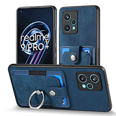 Realme 9 Pro+ Plus 5G用シリコンケース ソフトタッチラバー レザー柄 カバー SD1 Realme ネイビー