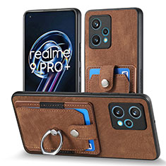 Realme 9 Pro+ Plus 5G用シリコンケース ソフトタッチラバー レザー柄 カバー SD1 Realme ブラウン