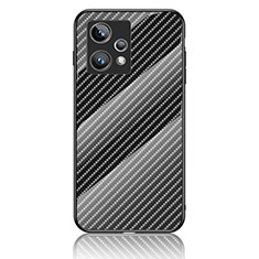 Realme 9 Pro+ Plus 5G用ハイブリットバンパーケース プラスチック 鏡面 虹 グラデーション 勾配色 カバー LS2 Realme ブラック