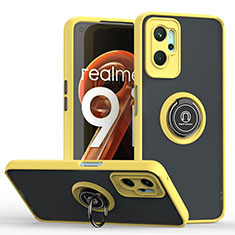 Realme 9i 4G用ハイブリットバンパーケース プラスチック アンド指輪 マグネット式 QW2 Realme イエロー