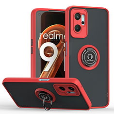 Realme 9i 4G用ハイブリットバンパーケース プラスチック アンド指輪 マグネット式 QW2 Realme レッド