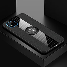 Realme C11 (2021)用極薄ソフトケース シリコンケース 耐衝撃 全面保護 アンド指輪 マグネット式 バンパー X01L Realme ブラック