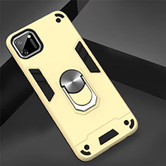 Realme C11用ハイブリットバンパーケース プラスチック アンド指輪 マグネット式 S02 Realme ゴールド