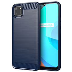 Realme C11用シリコンケース ソフトタッチラバー ライン カバー Realme ネイビー