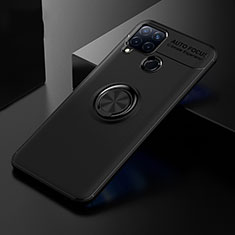 Realme C15用極薄ソフトケース シリコンケース 耐衝撃 全面保護 アンド指輪 バンパー Realme ブラック