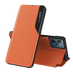 Realme C31用手帳型 レザーケース スタンド カバー QH2 Realme オレンジ