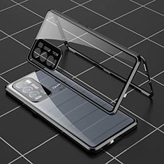 Realme GT Master Explorer 5G用ケース 高級感 手触り良い アルミメタル 製の金属製 360度 フルカバーバンパー 鏡面 カバー Realme ブラック