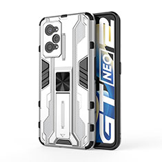 Realme GT Neo 3T 5G用ハイブリットバンパーケース スタンド プラスチック 兼シリコーン カバー マグネット式 KC3 Realme ホワイト
