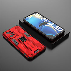 Realme GT Neo 3T 5G用ハイブリットバンパーケース スタンド プラスチック 兼シリコーン カバー マグネット式 KC2 Realme レッド