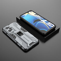 Realme GT Neo 3T 5G用ハイブリットバンパーケース スタンド プラスチック 兼シリコーン カバー マグネット式 KC2 Realme グレー