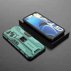 Realme GT Neo 3T 5G用ハイブリットバンパーケース スタンド プラスチック 兼シリコーン カバー マグネット式 KC2 Realme グリーン