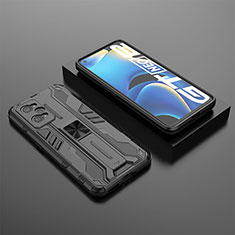 Realme GT Neo 3T 5G用ハイブリットバンパーケース スタンド プラスチック 兼シリコーン カバー マグネット式 KC2 Realme ブラック