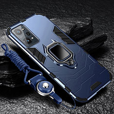 Realme GT Neo 3T 5G用ハイブリットバンパーケース プラスチック アンド指輪 マグネット式 R01 Realme ネイビー