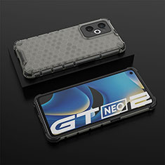 Realme GT Neo 3T 5G用360度 フルカバー ハイブリットバンパーケース クリア透明 プラスチック カバー AM2 Realme ブラック