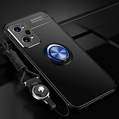 Realme GT Neo 3T 5G用極薄ソフトケース シリコンケース 耐衝撃 全面保護 アンド指輪 マグネット式 バンパー SD3 Realme ネイビー・ブラック