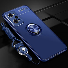 Realme GT Neo 3T 5G用極薄ソフトケース シリコンケース 耐衝撃 全面保護 アンド指輪 マグネット式 バンパー SD3 Realme ネイビー