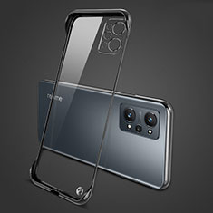 Realme GT Neo 3T 5G用ハードカバー クリスタル クリア透明 フレームレス Realme ブラック