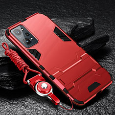 Realme GT Neo 3T 5G用ハイブリットバンパーケース スタンド プラスチック 兼シリコーン カバー R01 Realme レッド
