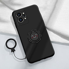 Realme GT Neo 3T 5G用極薄ソフトケース シリコンケース 耐衝撃 全面保護 アンド指輪 マグネット式 バンパー S01 Realme ブラック