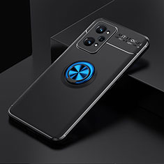 Realme GT Neo 3T 5G用極薄ソフトケース シリコンケース 耐衝撃 全面保護 アンド指輪 マグネット式 バンパー SD1 Realme ネイビー・ブラック