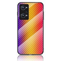 Realme GT Neo 3T 5G用ハイブリットバンパーケース プラスチック 鏡面 虹 グラデーション 勾配色 カバー LS2 Realme オレンジ