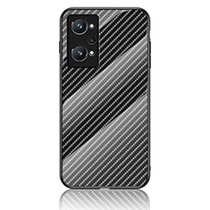 Realme GT Neo 3T 5G用ハイブリットバンパーケース プラスチック 鏡面 虹 グラデーション 勾配色 カバー LS2 Realme ブラック