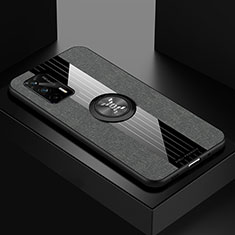 Realme GT Neo 5G用極薄ソフトケース シリコンケース 耐衝撃 全面保護 アンド指輪 マグネット式 バンパー X01L Realme グレー