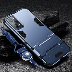 Realme GT Neo2 5G用ハイブリットバンパーケース スタンド プラスチック 兼シリコーン カバー R01 Realme ネイビー