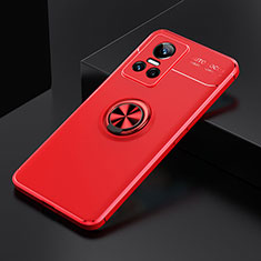 Realme GT Neo3 5G用極薄ソフトケース シリコンケース 耐衝撃 全面保護 アンド指輪 マグネット式 バンパー SD1 Realme レッド