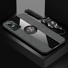 Realme GT Neo3 5G用極薄ソフトケース シリコンケース 耐衝撃 全面保護 アンド指輪 マグネット式 バンパー X03L Realme グレー