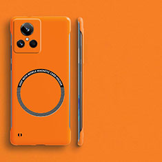 Realme GT Neo3 5G用ハードケース プラスチック 質感もマット フレームレス カバー Mag-Safe 磁気 Magnetic Realme オレンジ