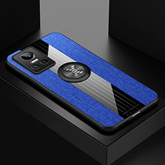 Realme GT Neo3 5G用極薄ソフトケース シリコンケース 耐衝撃 全面保護 アンド指輪 マグネット式 バンパー X01L Realme ネイビー
