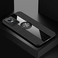 Realme GT Neo3 5G用極薄ソフトケース シリコンケース 耐衝撃 全面保護 アンド指輪 マグネット式 バンパー X01L Realme ブラック
