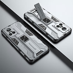 Realme GT Neo3 5G用ハイブリットバンパーケース スタンド プラスチック 兼シリコーン カバー マグネット式 KC1 Realme グレー