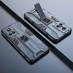 Realme GT Neo3 5G用ハイブリットバンパーケース スタンド プラスチック 兼シリコーン カバー マグネット式 KC1 Realme ネイビー