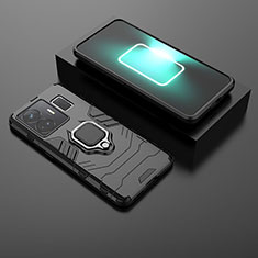 Realme GT Neo5 240W 5G用ハイブリットバンパーケース プラスチック アンド指輪 マグネット式 Realme ブラック