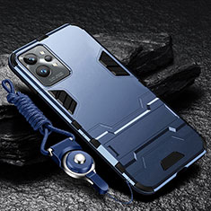 Realme GT2 Pro 5G用ハイブリットバンパーケース スタンド プラスチック 兼シリコーン カバー R01 Realme ネイビー