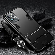 Realme GT2 Pro 5G用ハイブリットバンパーケース スタンド プラスチック 兼シリコーン カバー R01 Realme ブラック