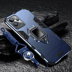Realme GT2 Pro 5G用ハイブリットバンパーケース プラスチック アンド指輪 マグネット式 R01 Realme ネイビー