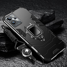 Realme GT2 Pro 5G用ハイブリットバンパーケース プラスチック アンド指輪 マグネット式 R01 Realme ブラック